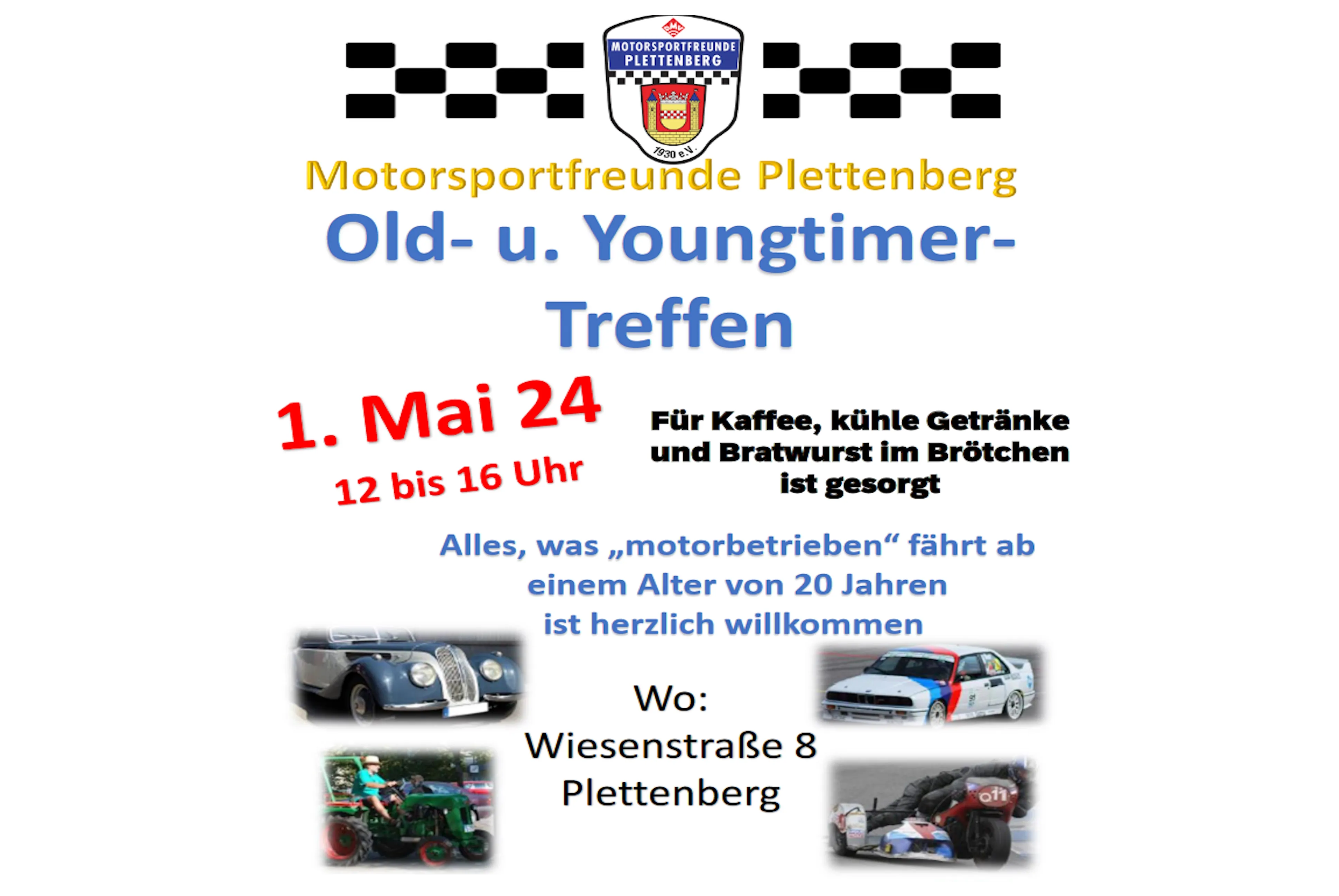 Flyer zum Oldtimer-Frühschoppen am 01. Mai 2024