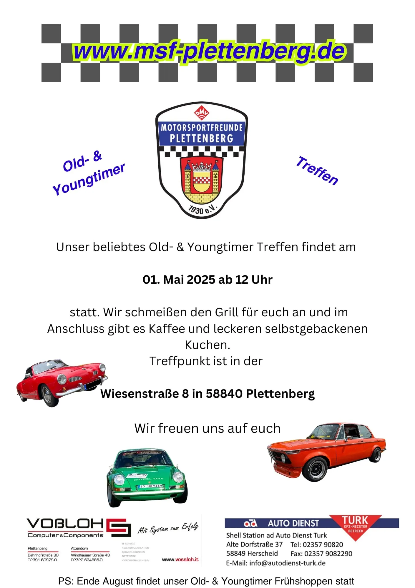 Flyer zum Oldtimer-Frühschoppen am 01. Mai 2025