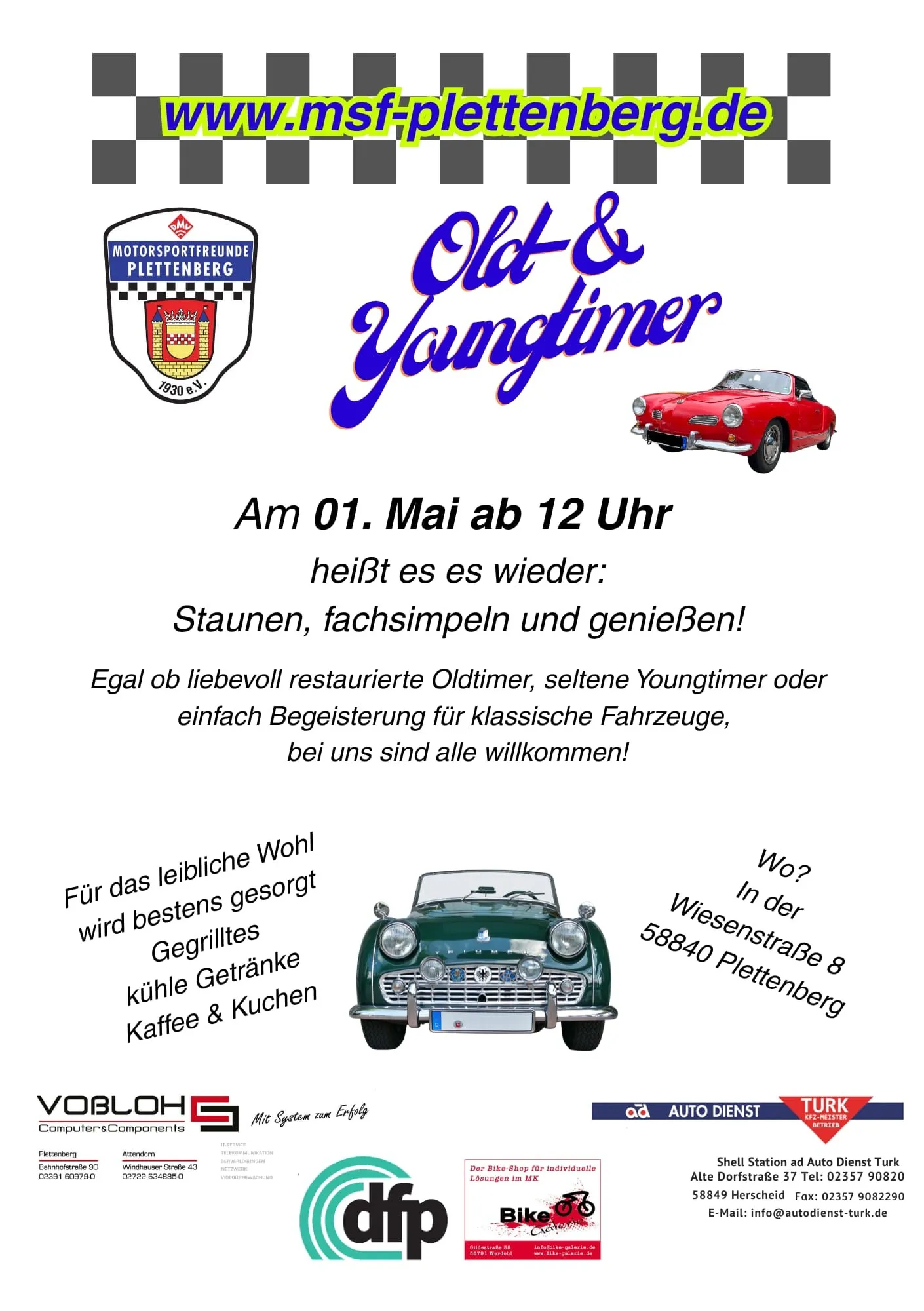 Flyer zum Oldtimer-Treffen am 01. Mai 2026