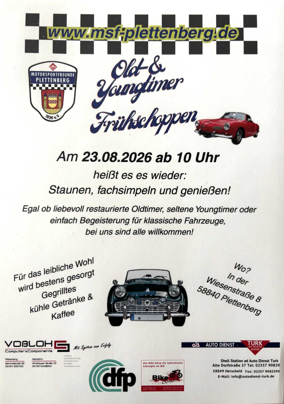 Flyer zum Oldtimer-Treffen am 23. August 2026