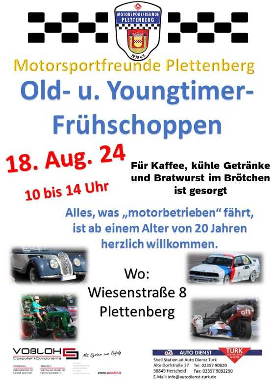 Flyer zum Oldtimer-Frühschoppen am 18. August 2024